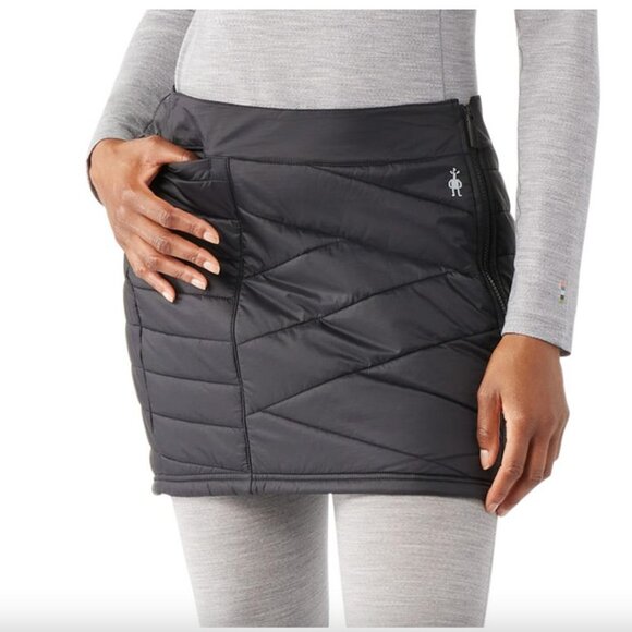 Smartwool Women's Smartloft Black Zip Skirt Size S Quilted Insulated Marino Wool - Picture 1 of 14
